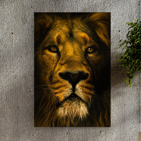 Golden Lion King Portrait Canvas Wall Art - Image by Tailored Canvases