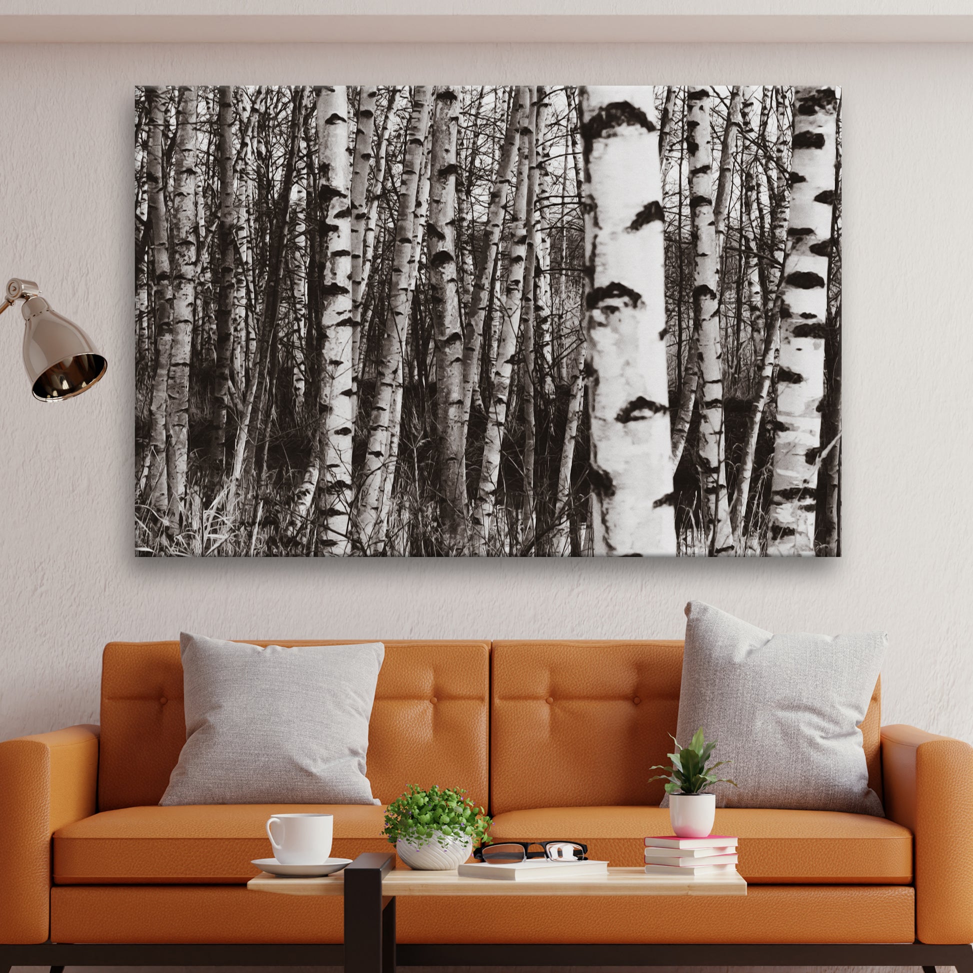Grayscale Birch Tree Trunks Canvas Wall Art - Image by Tailored Canvases