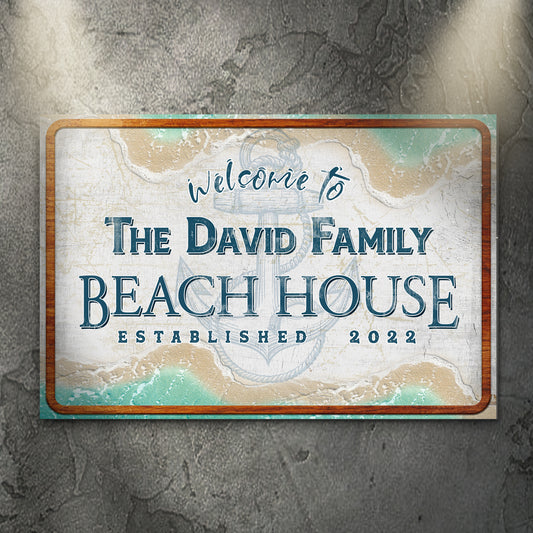 Welcome To Family Beach House Sign II - Image by Tailored Canvases