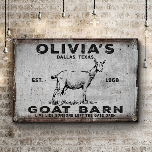 Goats Barn Sign II  - Image by Tailored Canvases