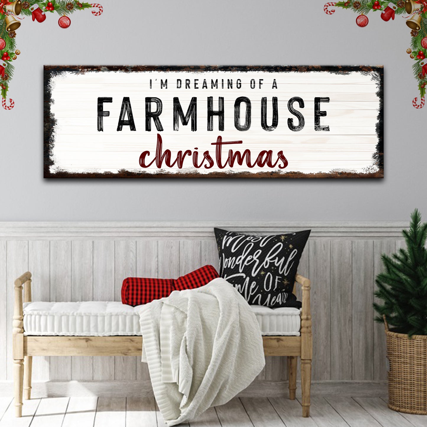 Farmhouse Christmas Sign Style 1 - Image by Tailored Canvases