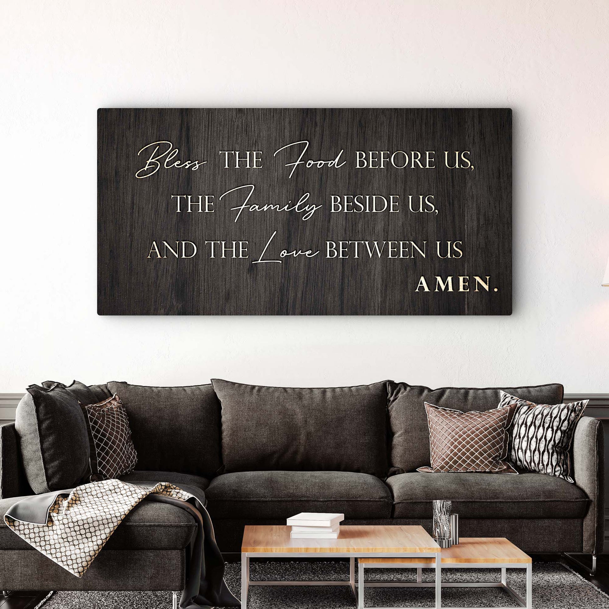 Bless The Food, Family, And Love Sign II Style 1 - Image by Tailored Canvases