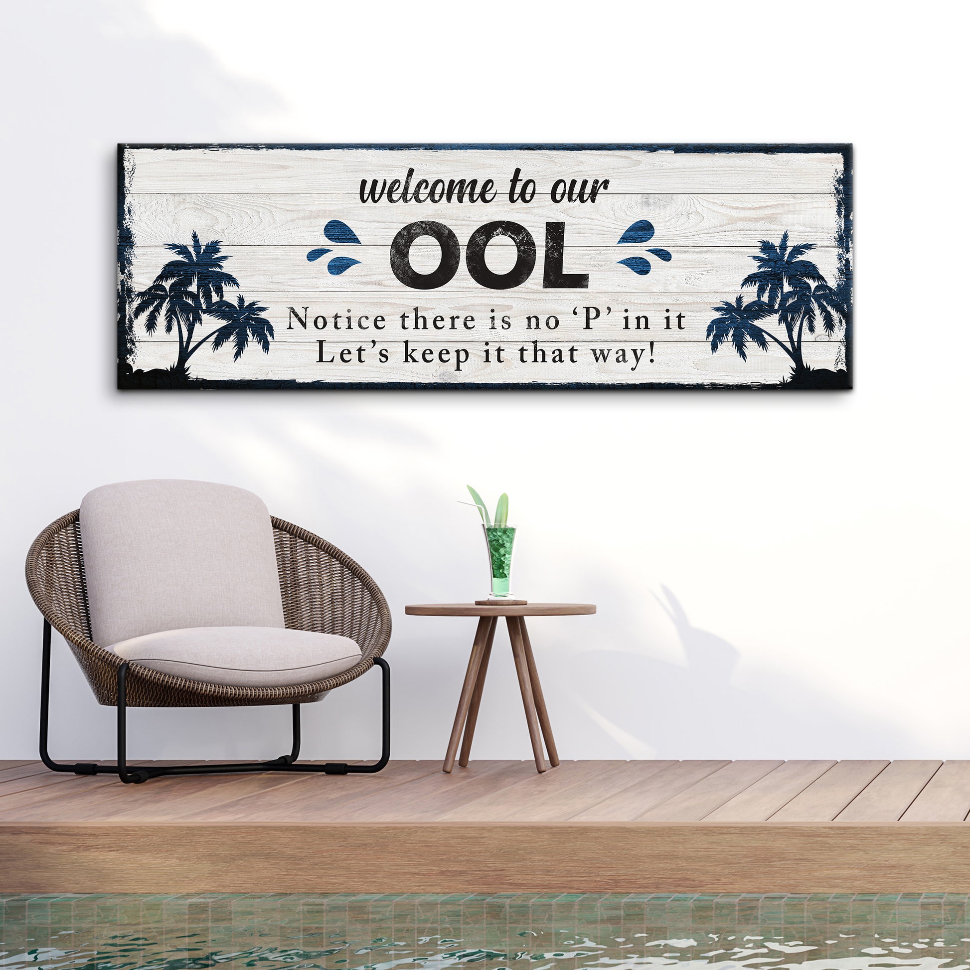 Welcome To Our Pool Sign - Image by Tailored Canvases