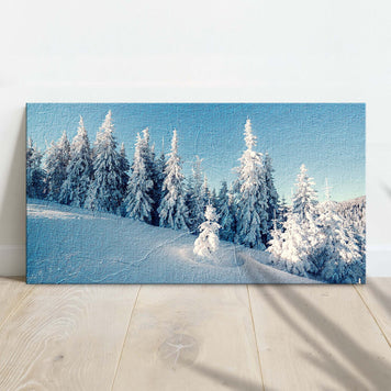 Snow Covered Pine Trees Canvas Wall Art (Free Shipping)