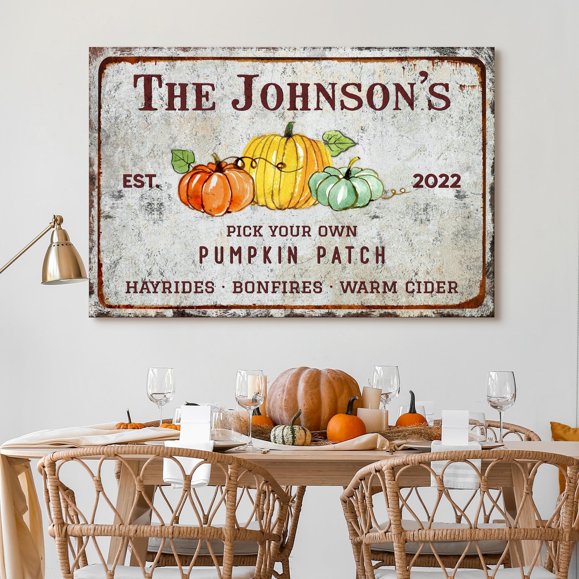 Family Pick Your Own Pumpkin Patch Sign - Image by Tailored Canvases
