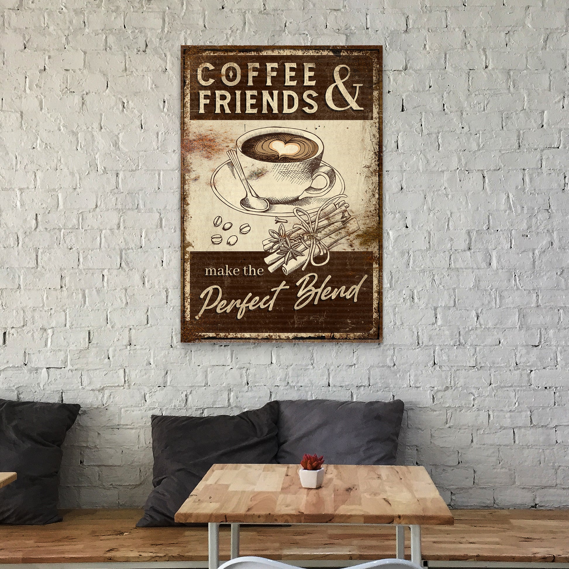 Coffee & Friends Make The Perfect Blend Sign III - Image by Tailored Canvases