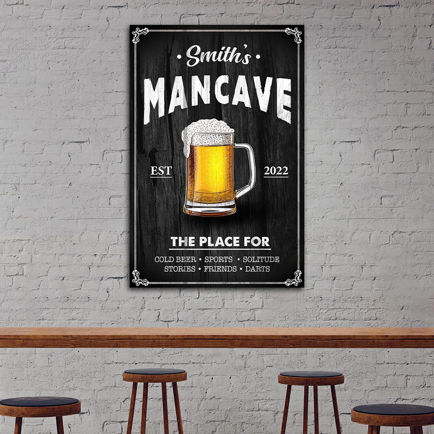 The Place For Man Cave Sign - Image by Tailored Canvases