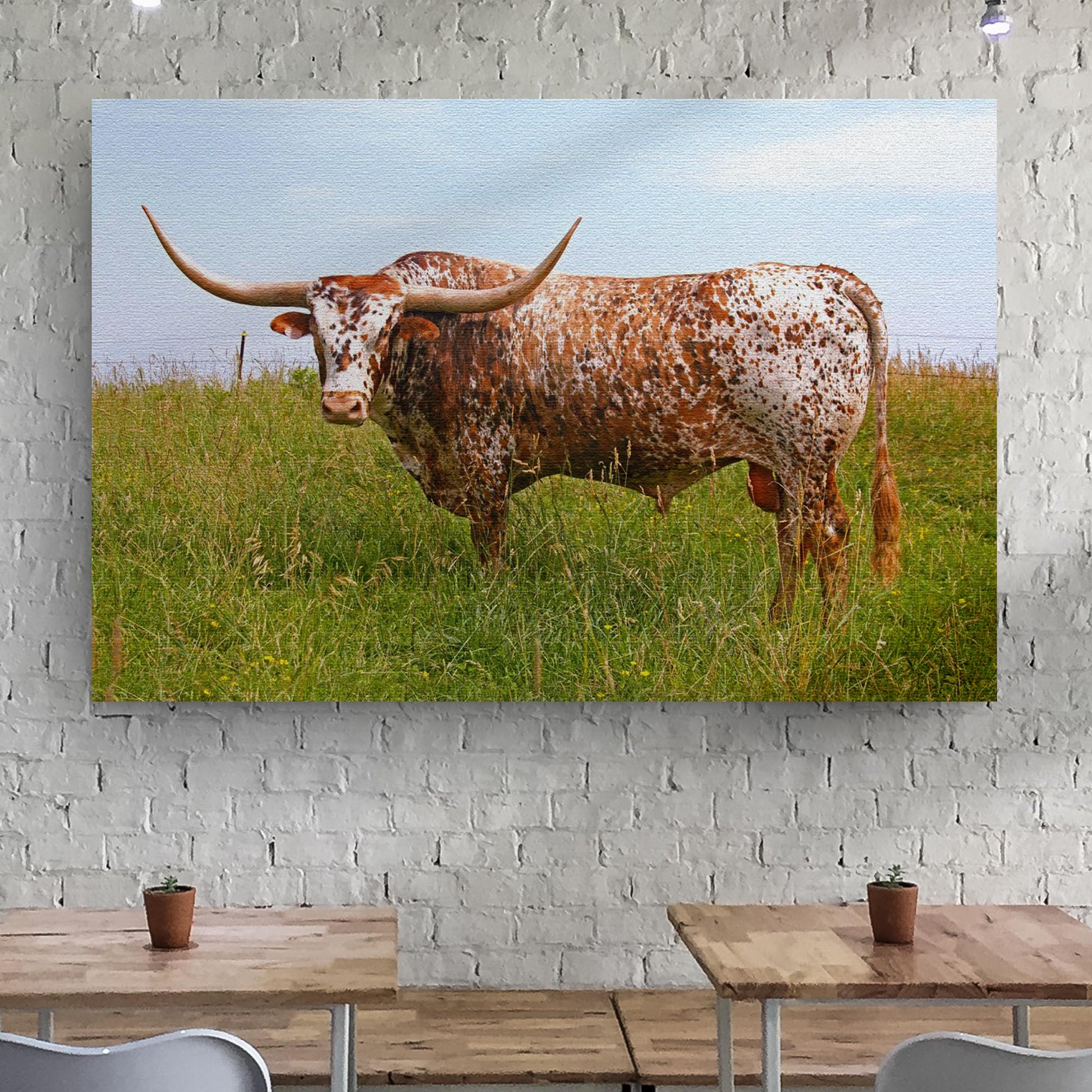 Texas Longhorn Cattle Canvas Wall Art Style 1 - Image by Tailored Canvases
