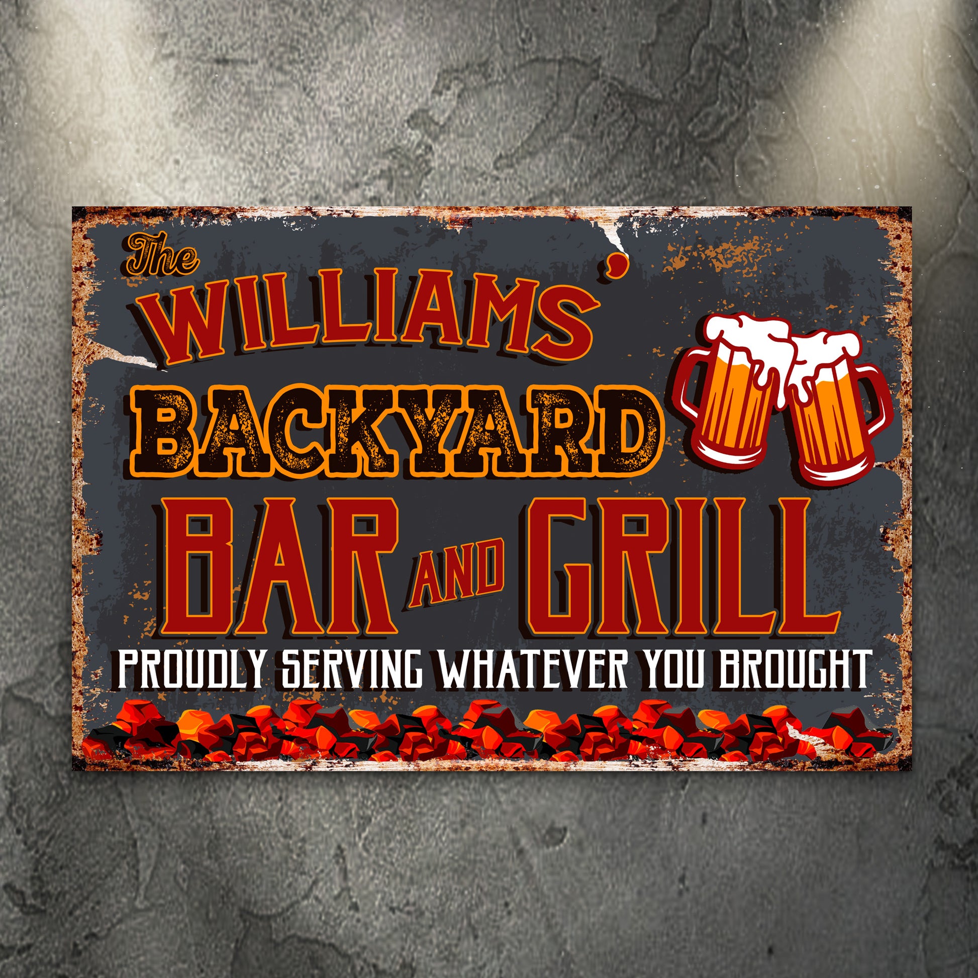 Backyard Bar And Grill Sign VII - Image by Tailored Canvases