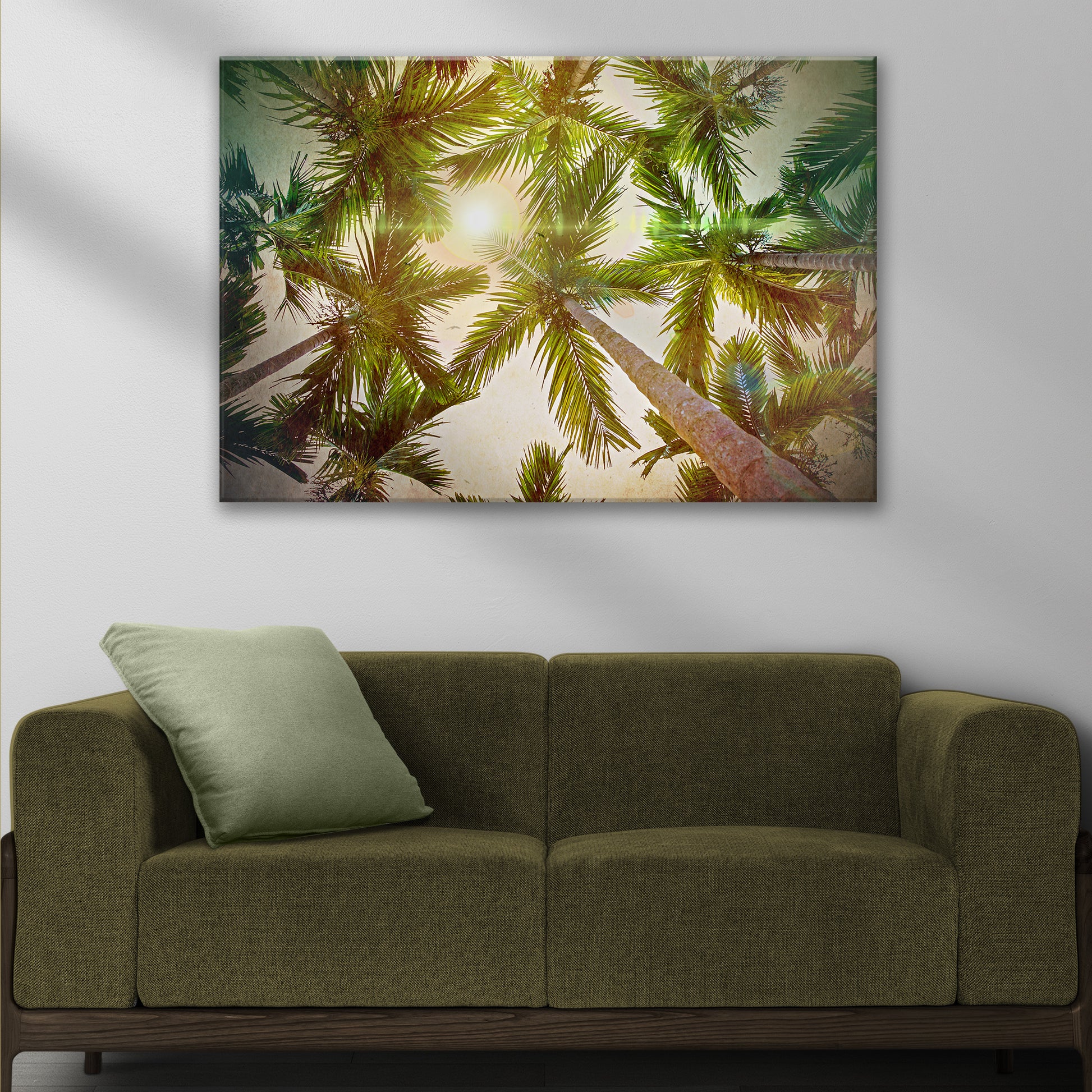Looking Up Palm Trees Canvas Wall Art - Image by Tailored Canvases