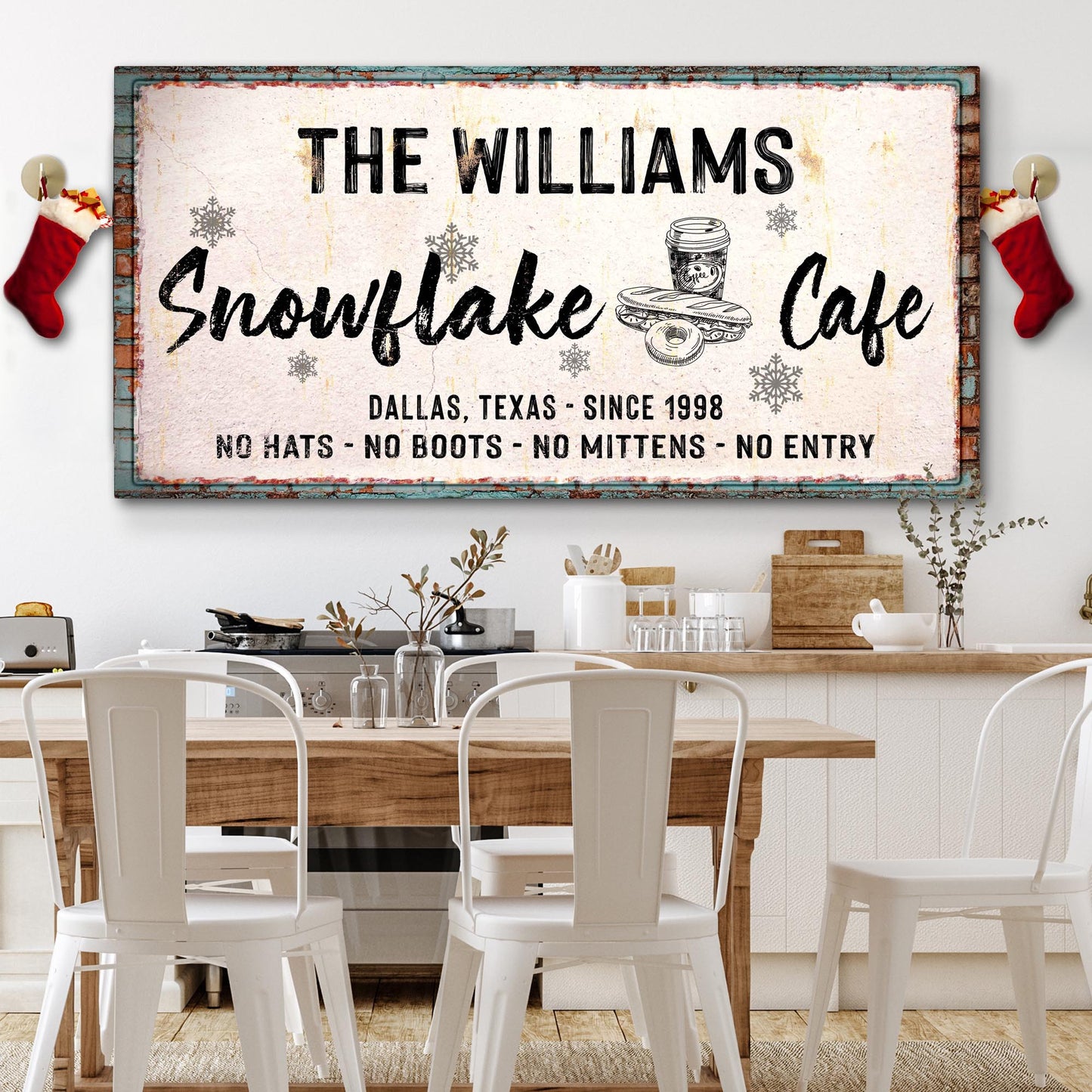 Snowflake Cafe Sign  - Image by Tailored Canvases