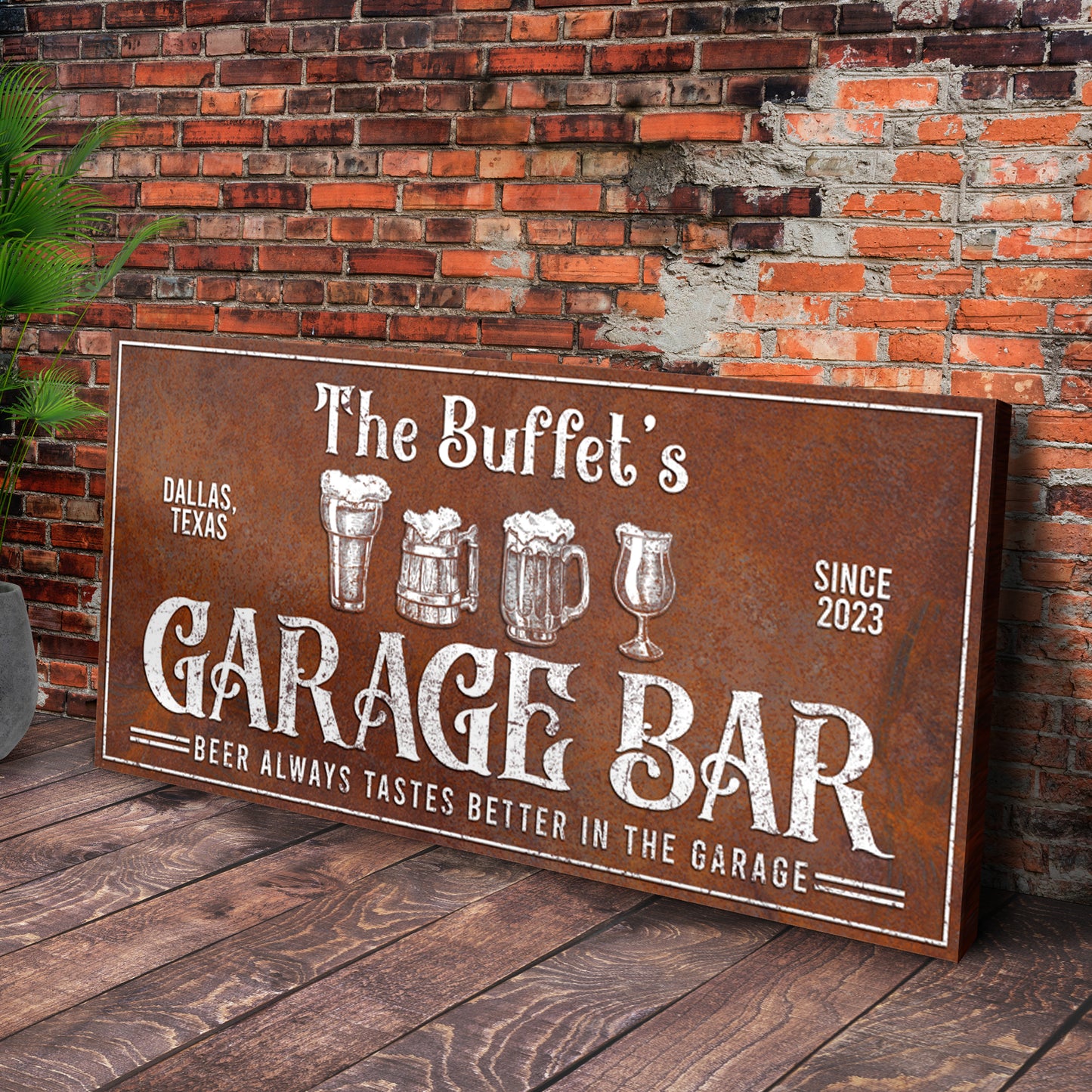 Rustic Garage Bar Sign Style 2 - Image by Tailored Canvases