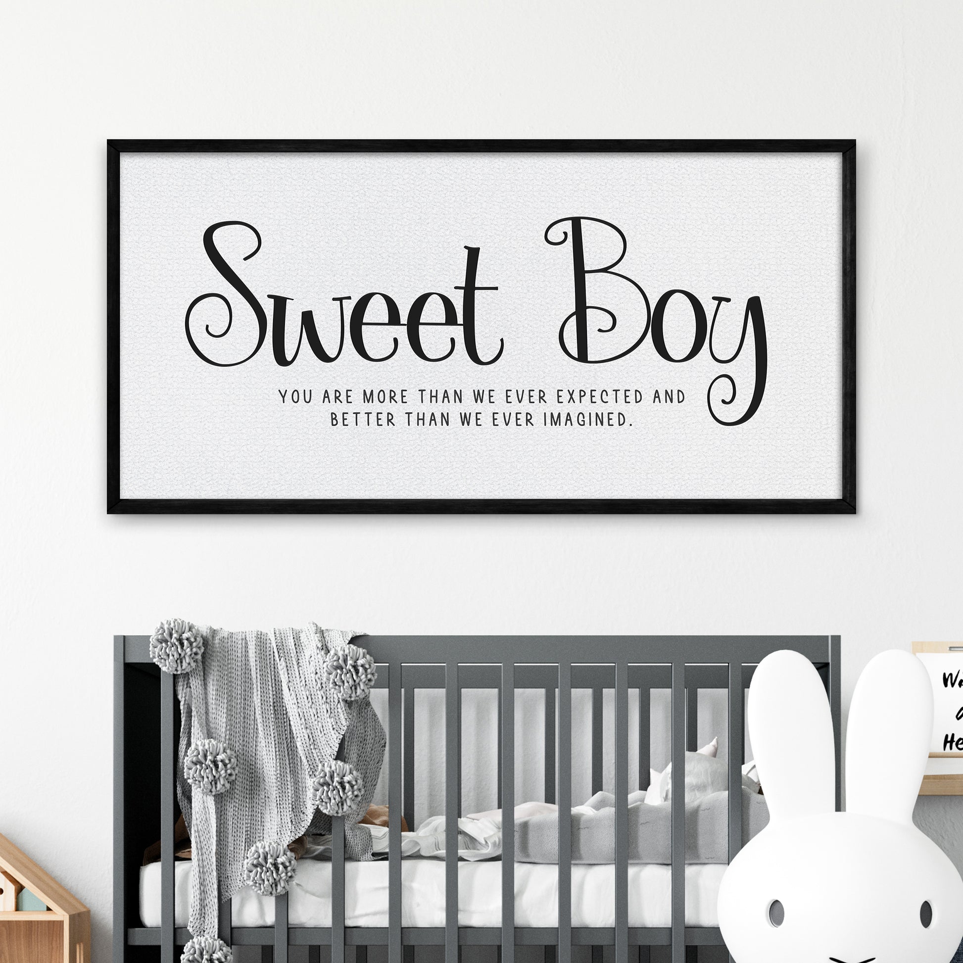 Sweet Boy More Than We Ever Expected Sign - Image by Tailored Canvases