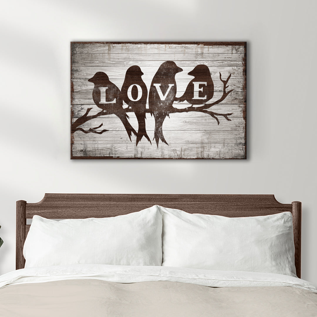 Valentine Bird Talk Sign Style 1 - Image by Tailored Canvases