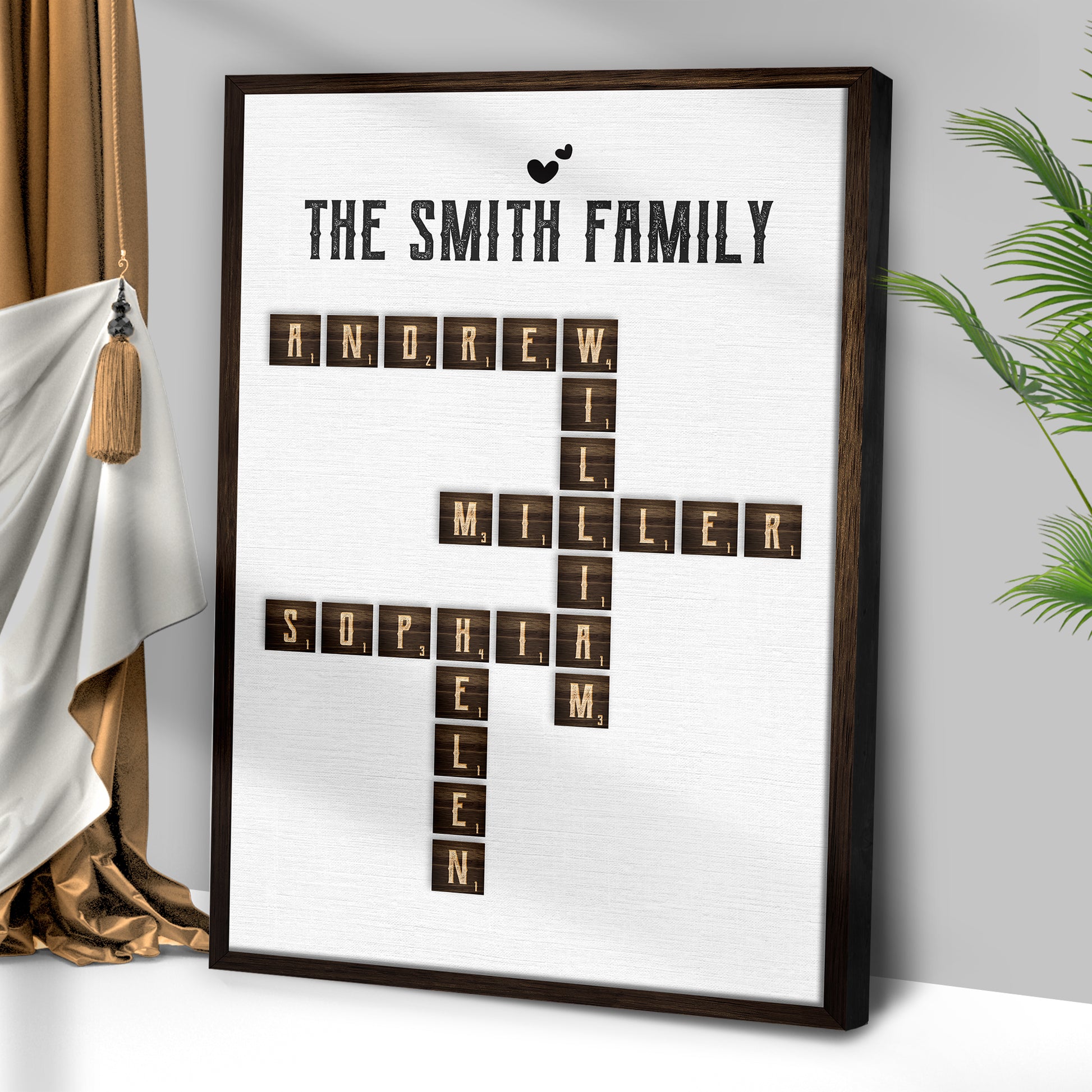 Scrabble Family Name Sign Style 2 - Image by Tailored Canvases