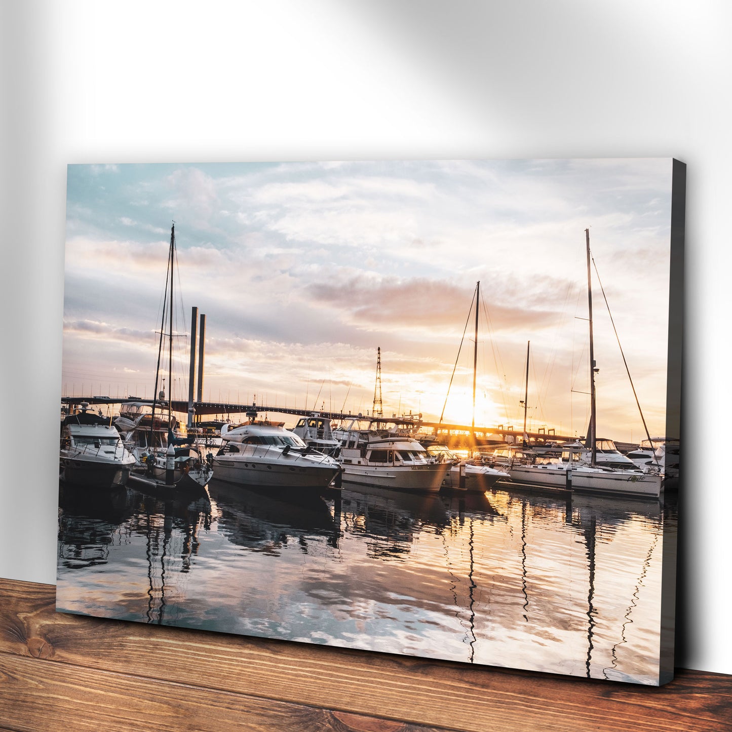 Boat Yacht At Sunset Canvas Wall Art Style 2 - Image by Tailored Canvases