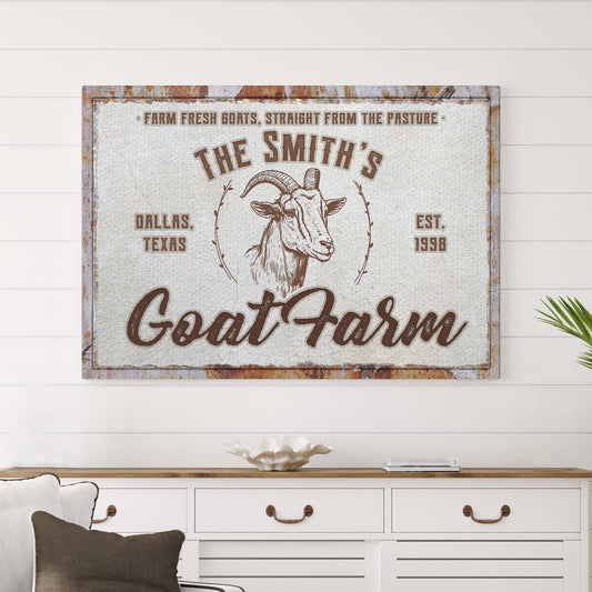 Rustic Goat Farm Sign - Image by Tailored Canvases