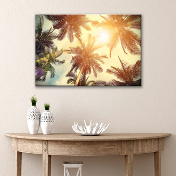 Sunny Palm Trees Canvas Wall Art