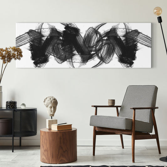 Black & White Abstract Canvas Wall Art  - Image by Tailored Canvases