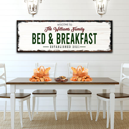 Welcome Bed And Breakfast Sign | Customizable Canvas - Image by Tailored Canvases