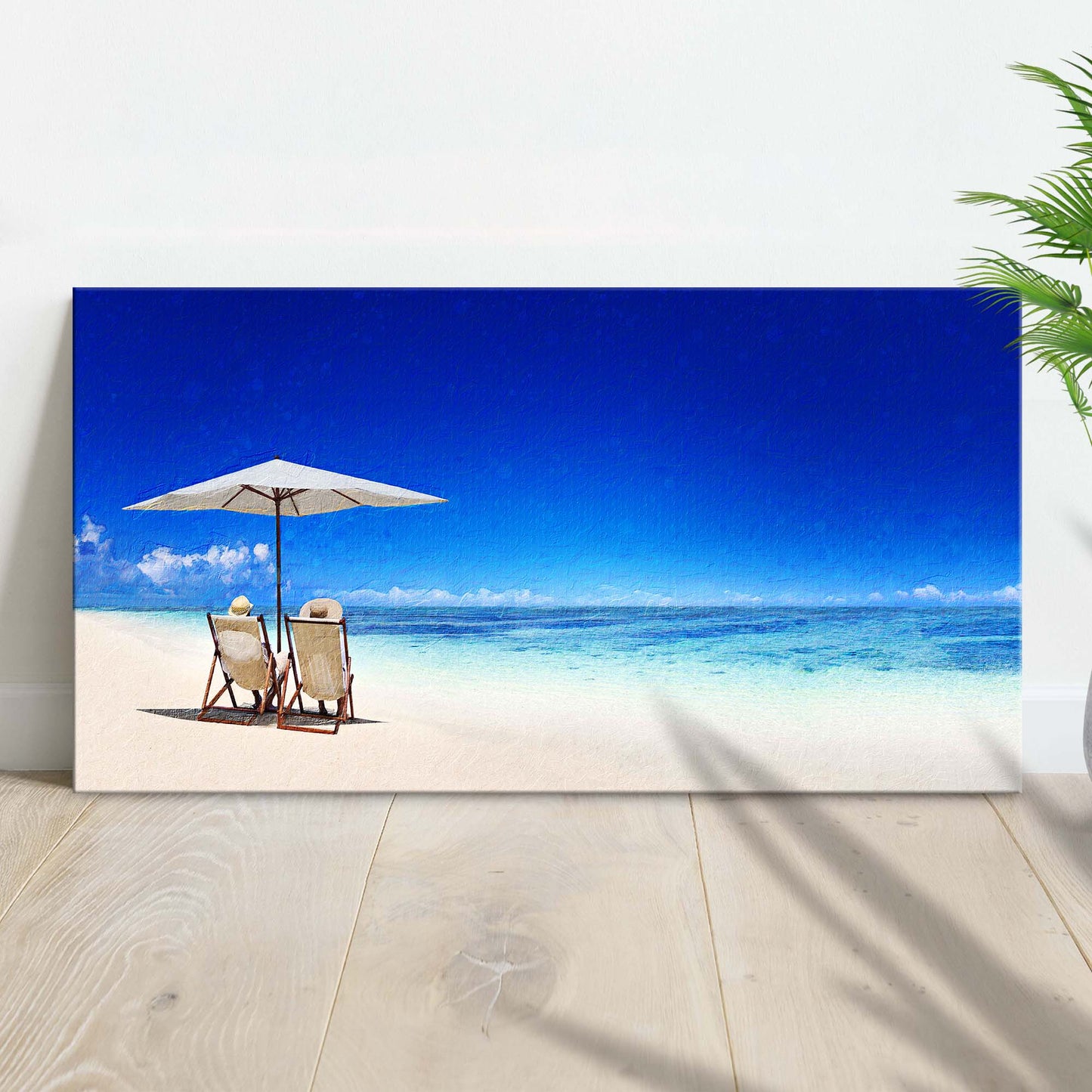 Beach Chairs On The White Sand Canvas Wall Art - Image by Tailored Canvases