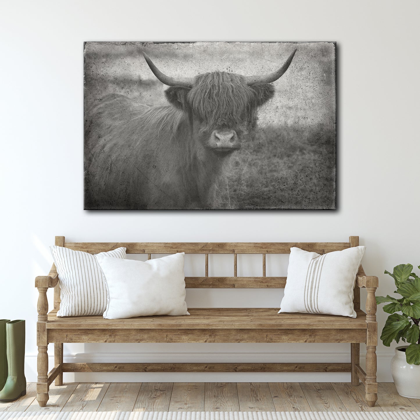 Vintage Highland Cattle Style 1 - Image by Tailored Canvases