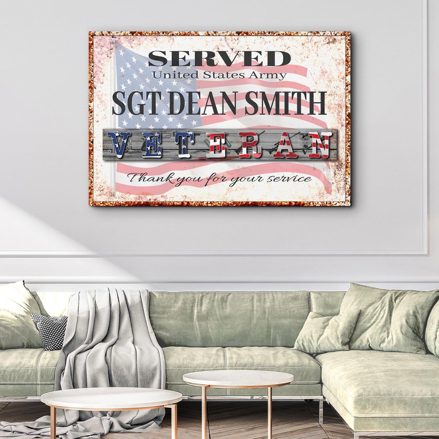 Thank You For Your Service Veterans Sign | Customizable Canvas - Image by Tailored Canvases