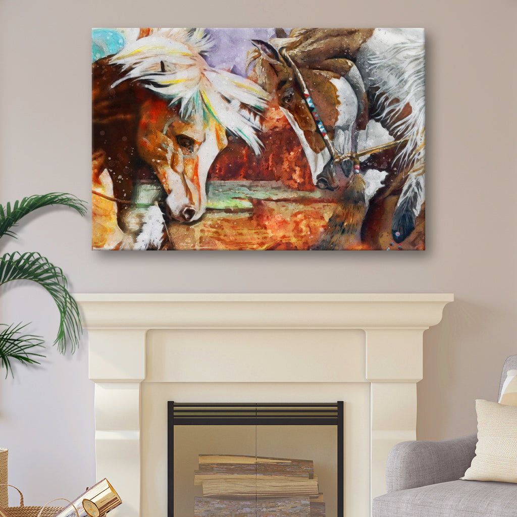 Quarter Horse Watercolor Canvas Wall Art by Tailored Canvases