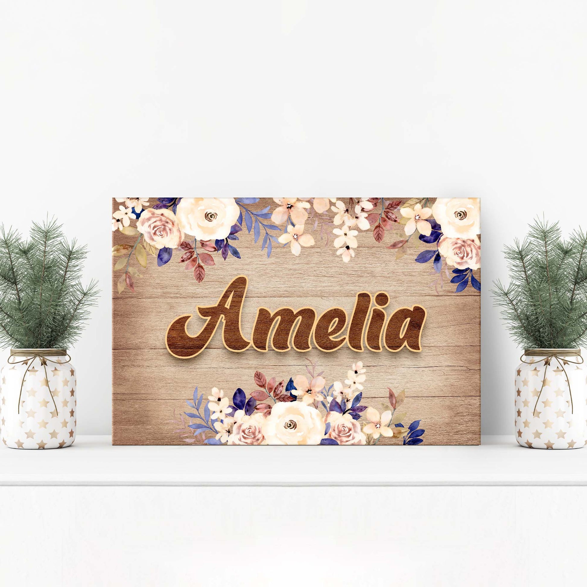 Floral Girls Room Sign II - Image by Tailored Canvases