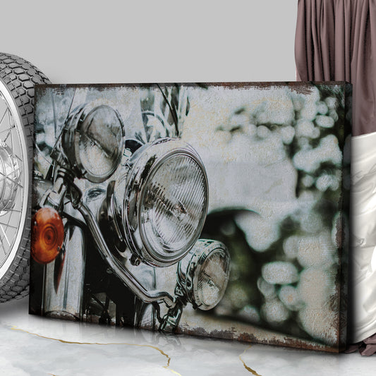 Vintage Motorcycle Headlight Canvas Wall Art Style 2 - Image by Tailored Canvases