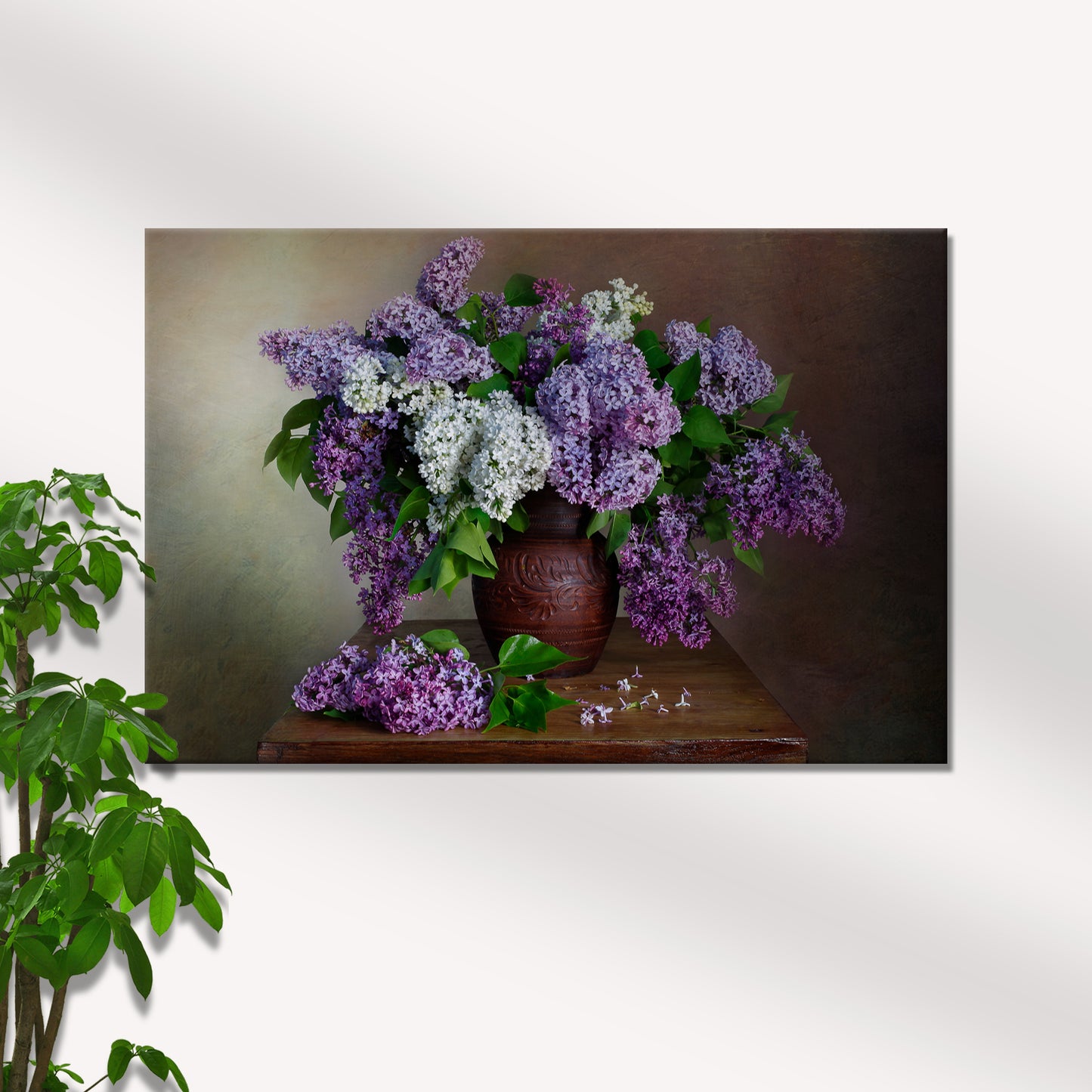 Flowers Lilac Vase Canvas Wall Art Style 1 - Image by Tailored Canvases