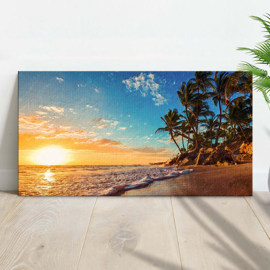 Tropical Beach Sunset Canvas Wall Art - Image by Tailored Canvases