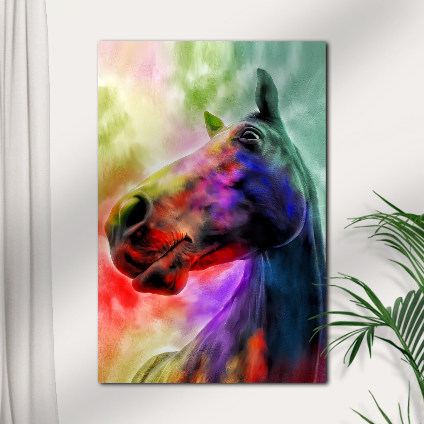 Abstract Rainbow Horse Canvas Wall Art - Image by Tailored Canvases