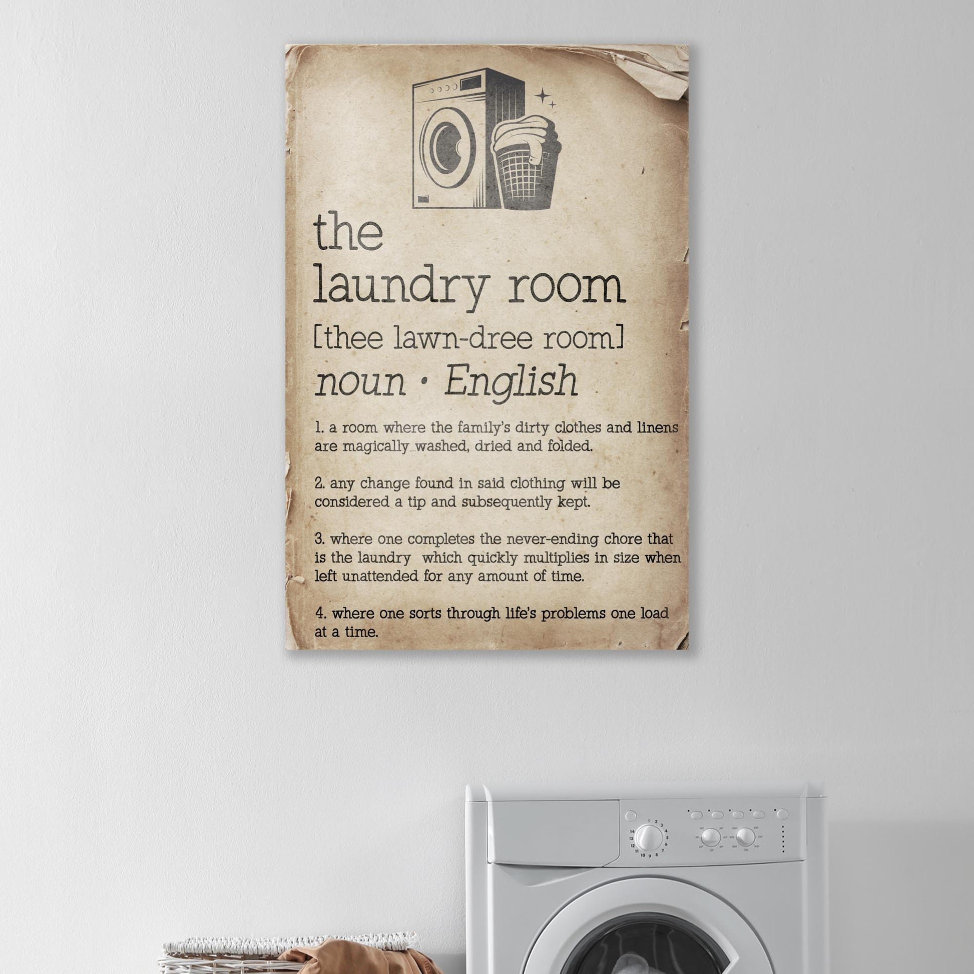 Laundry Room Dictionary Sign  - Image by Tailored Canvases