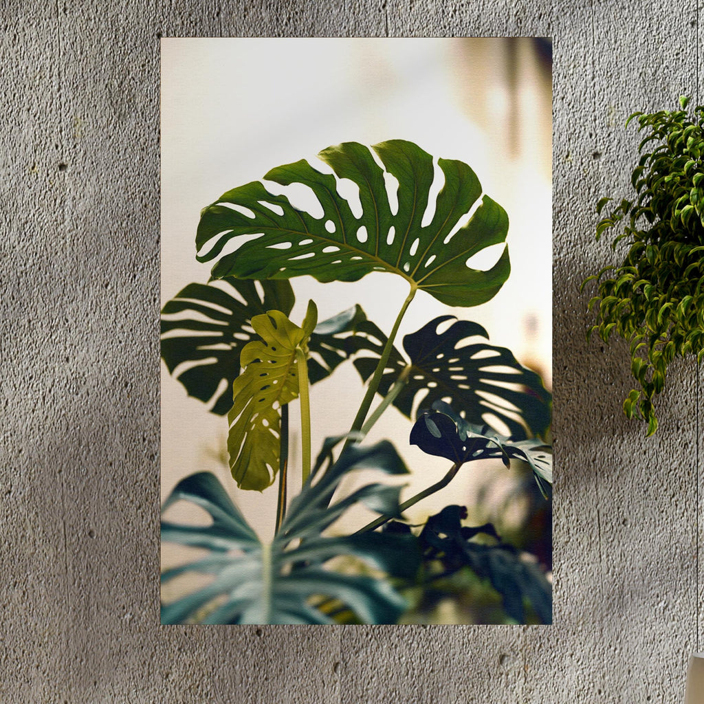 Fresh Tropical Green Leaves Canvas Wall Art by Tailored Canvases