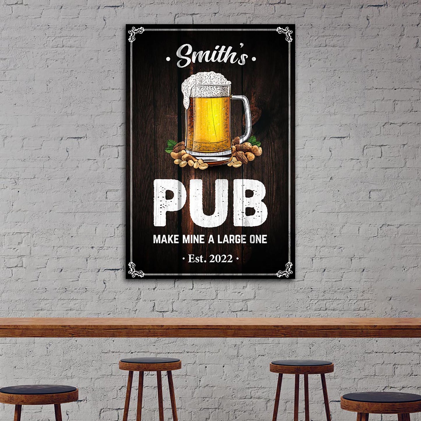 Make Mine A Large One Pub Sign - Image by Tailored Canvases