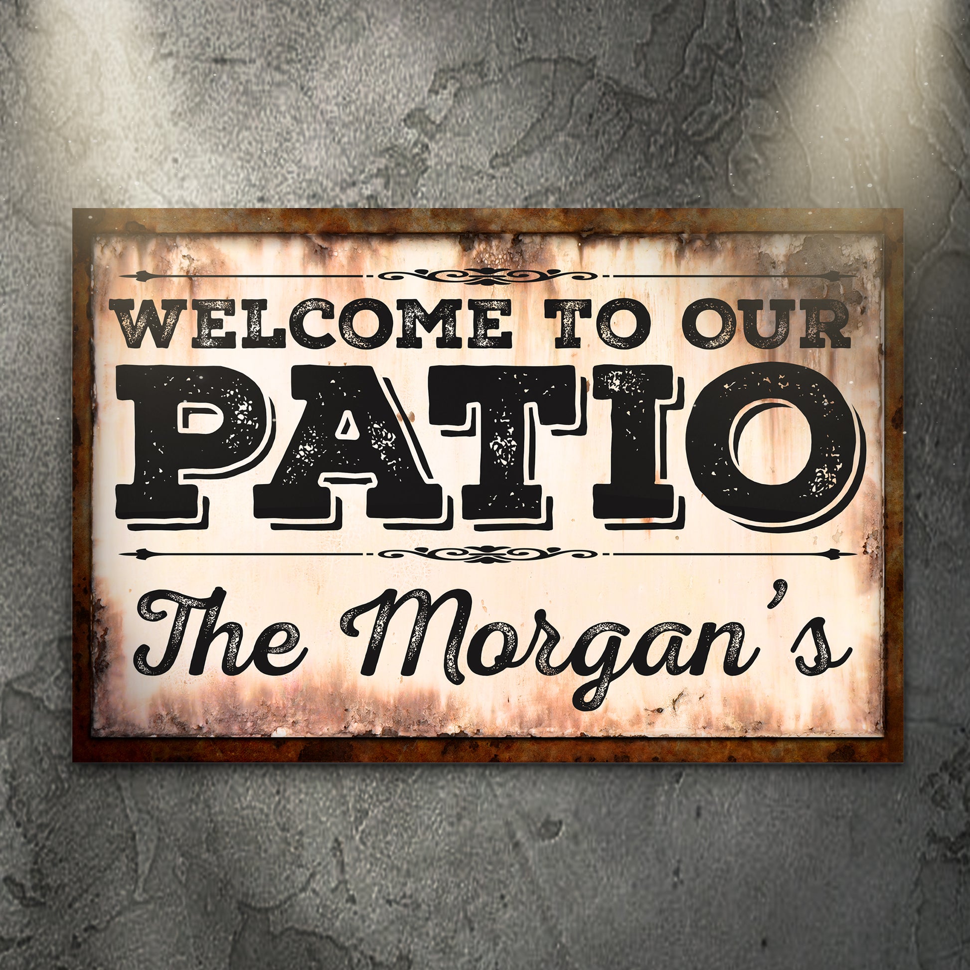 Welcome To Our Patio Sign | Customizable Canvas Style 1 - Image by Tailored Canvases