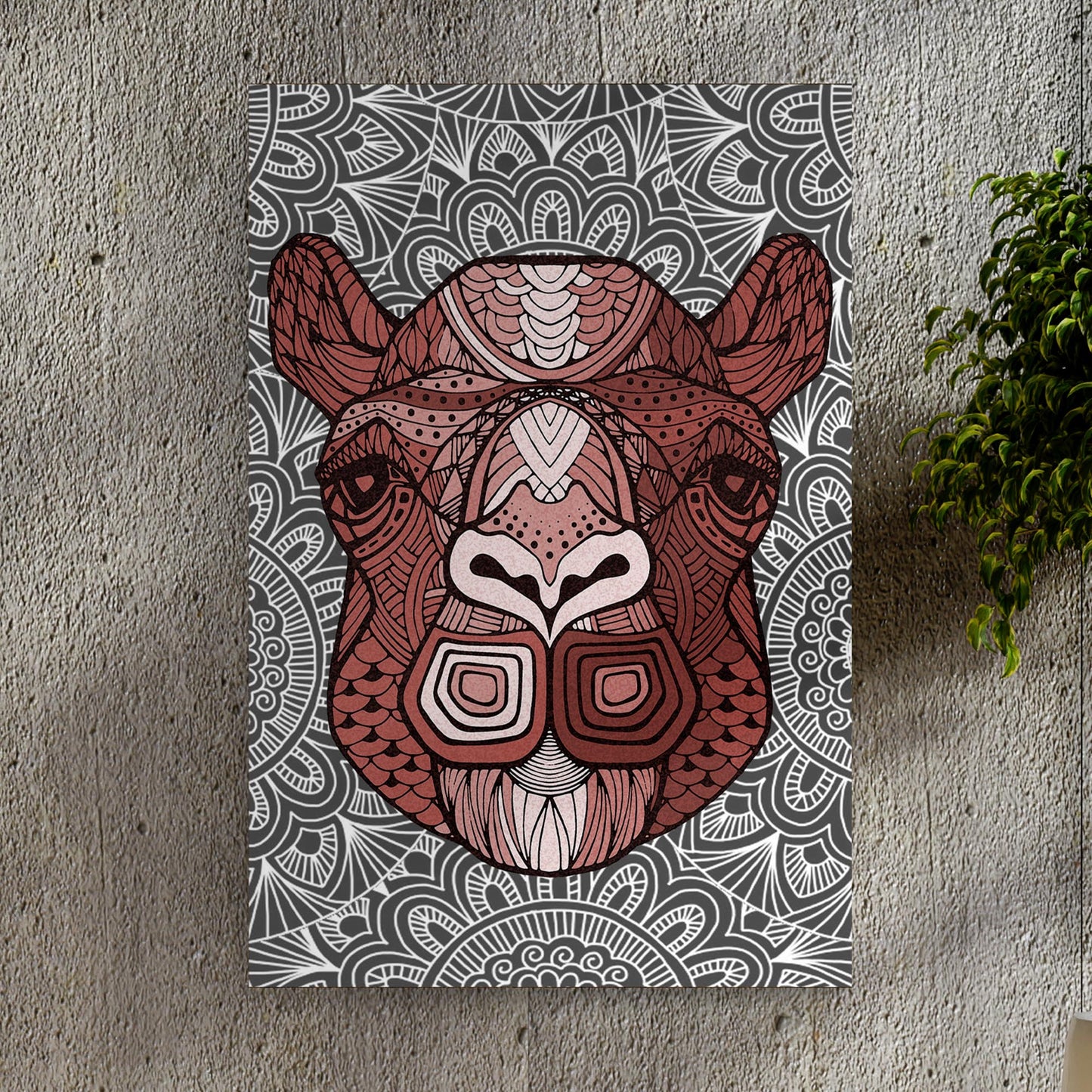 Zentangle Camel Portrait Canvas Wall Art - Image by Tailored Canvases