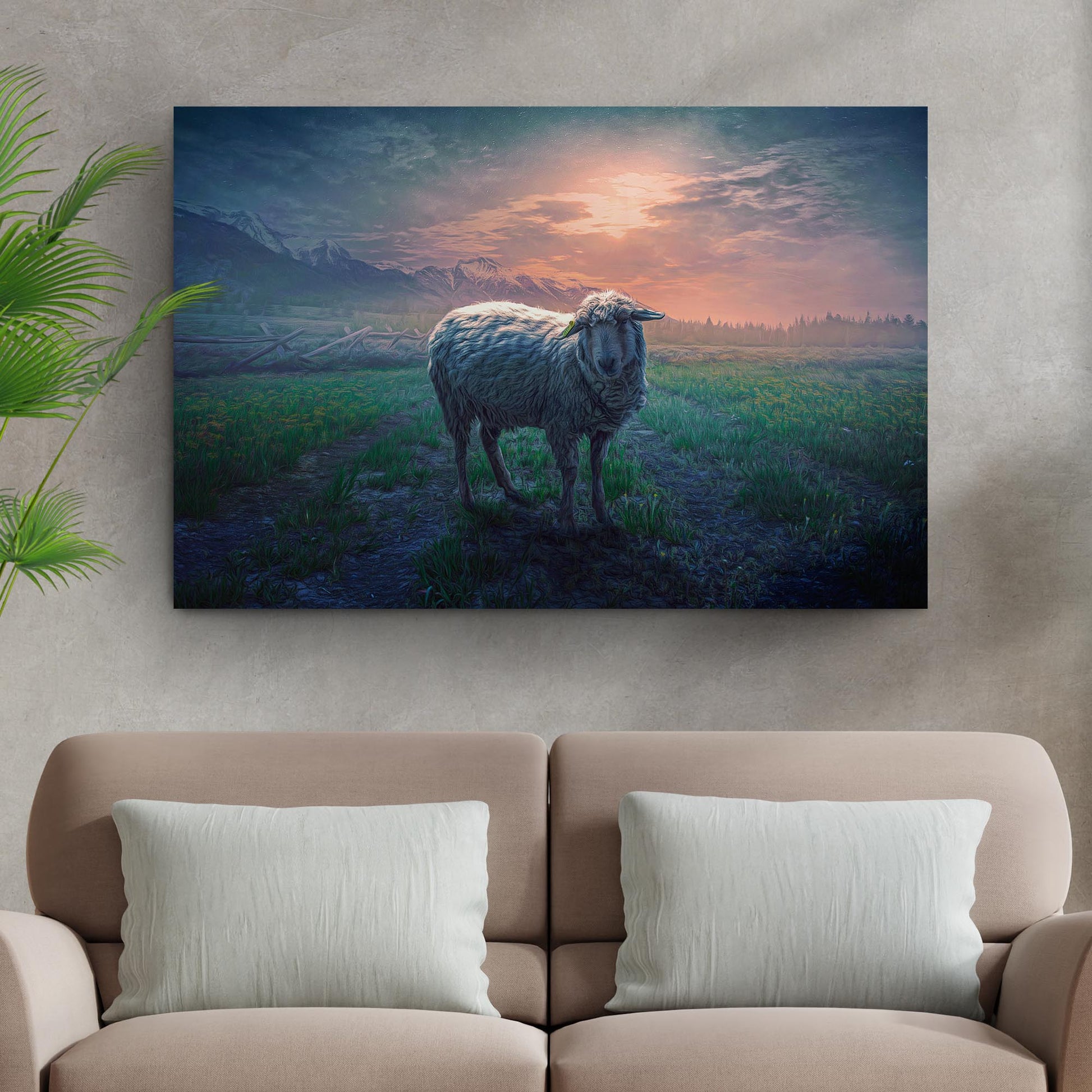 Lone Sheep Canvas Wall Art - Image by Tailored Canvases