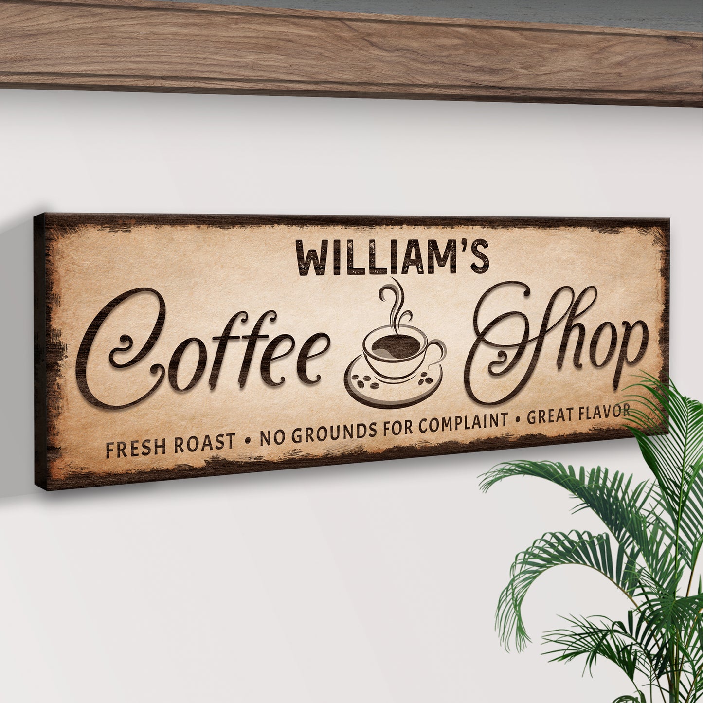 Custom Coffee Shop Sign III | Customizable Canvas  Style 2 - Image by Tailored Canvases