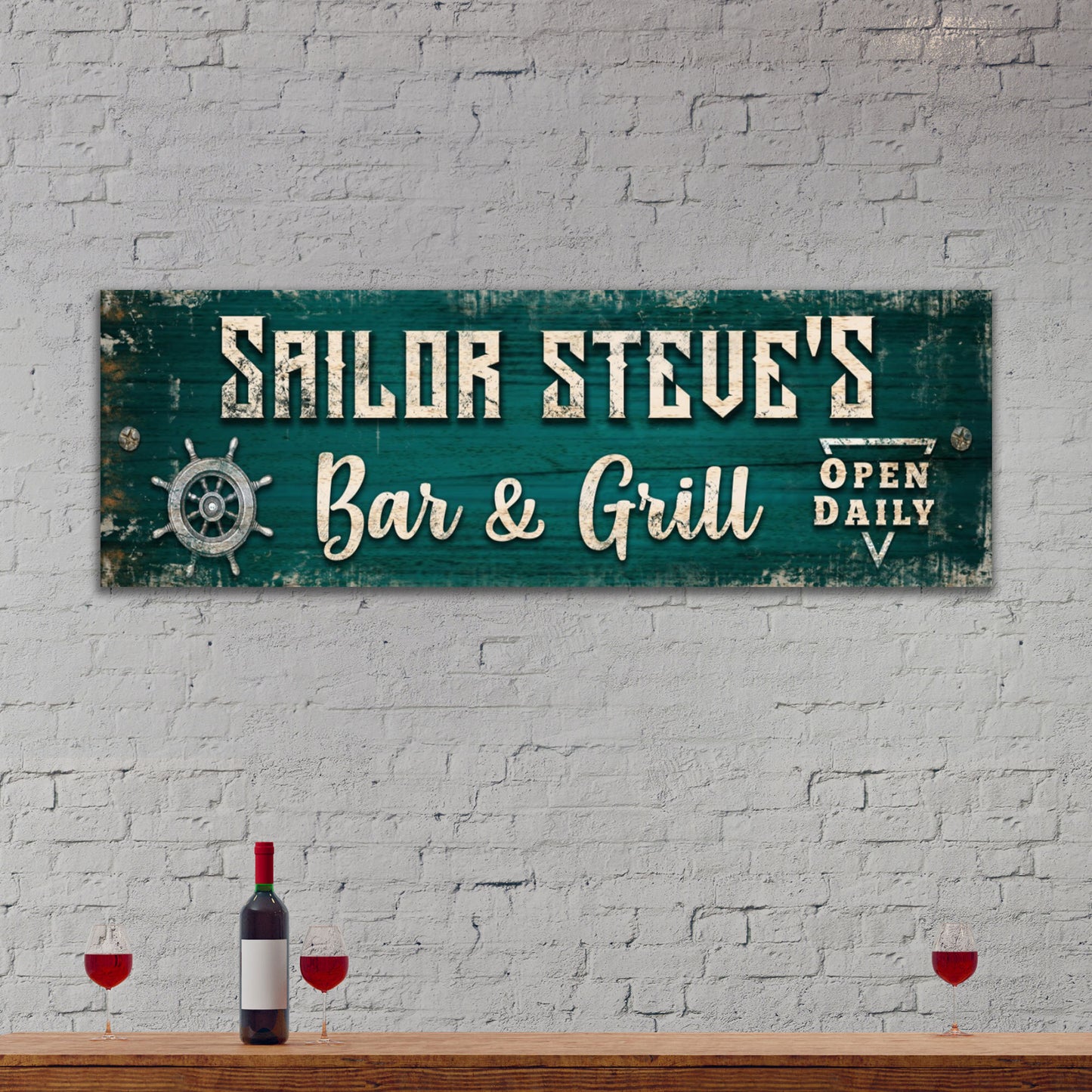Sailor Bar & Grill Open Daily Sign - Image by Tailored Canvases