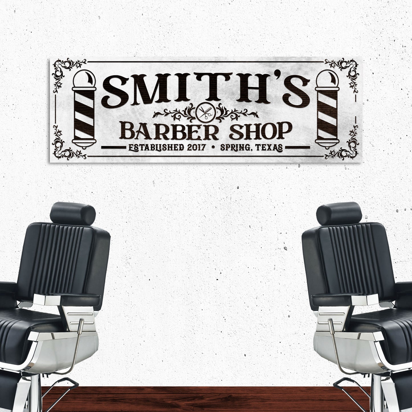 Custom Barbershop Sign II | Customizable Canvas - Image by Tailored Canvases
