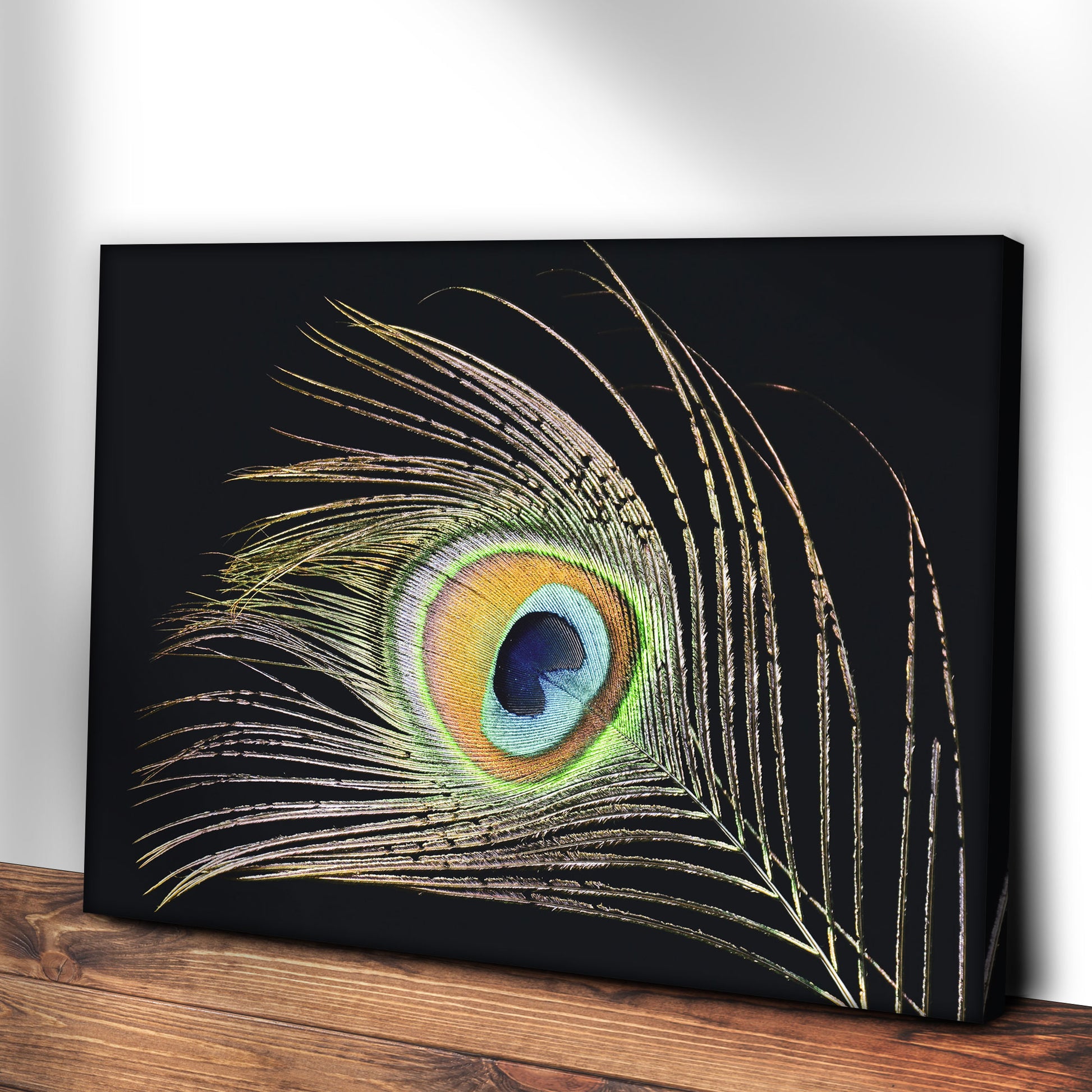 Decor Elements Feather Peacock Canvas Wall Art Style 2 - Image by Tailored Canvases