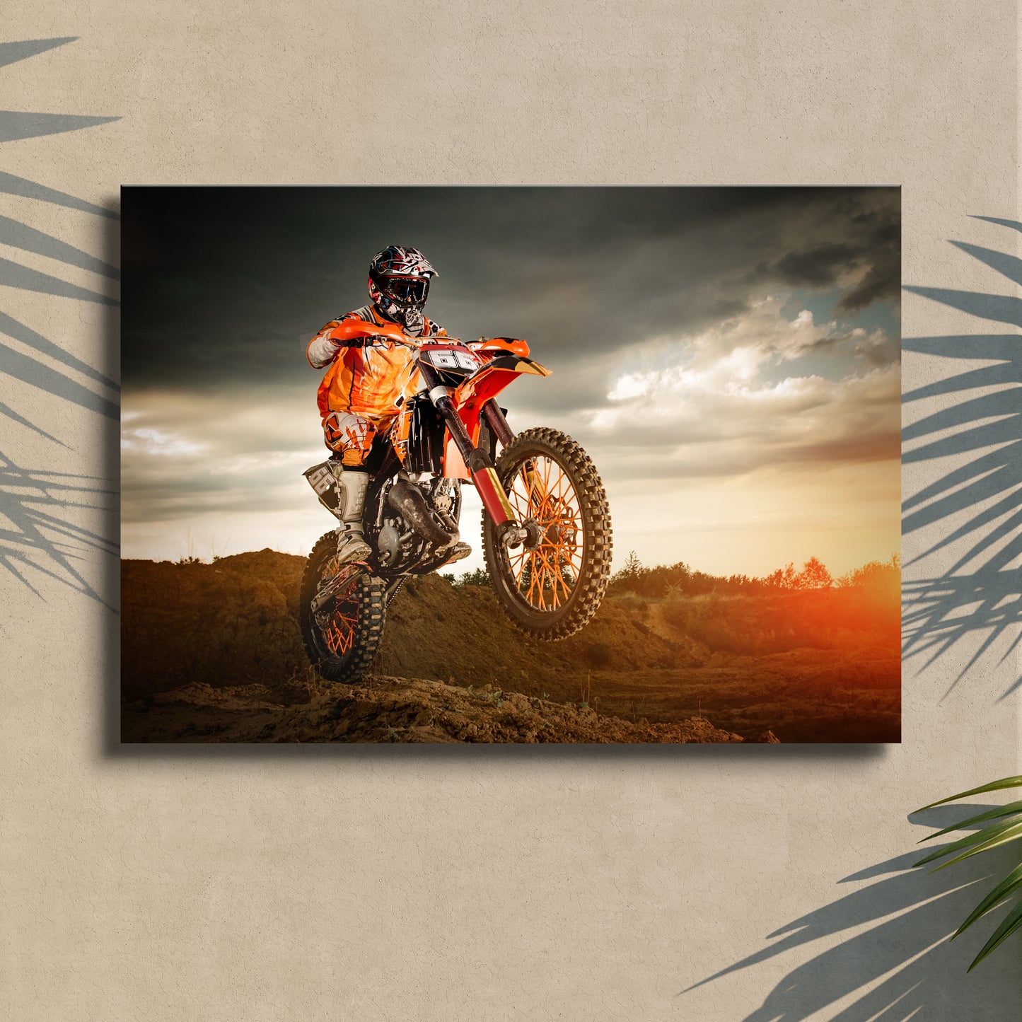 Motocross Rider Stunt Canvas Wall Art Style 1 - Image by Tailored Canvases