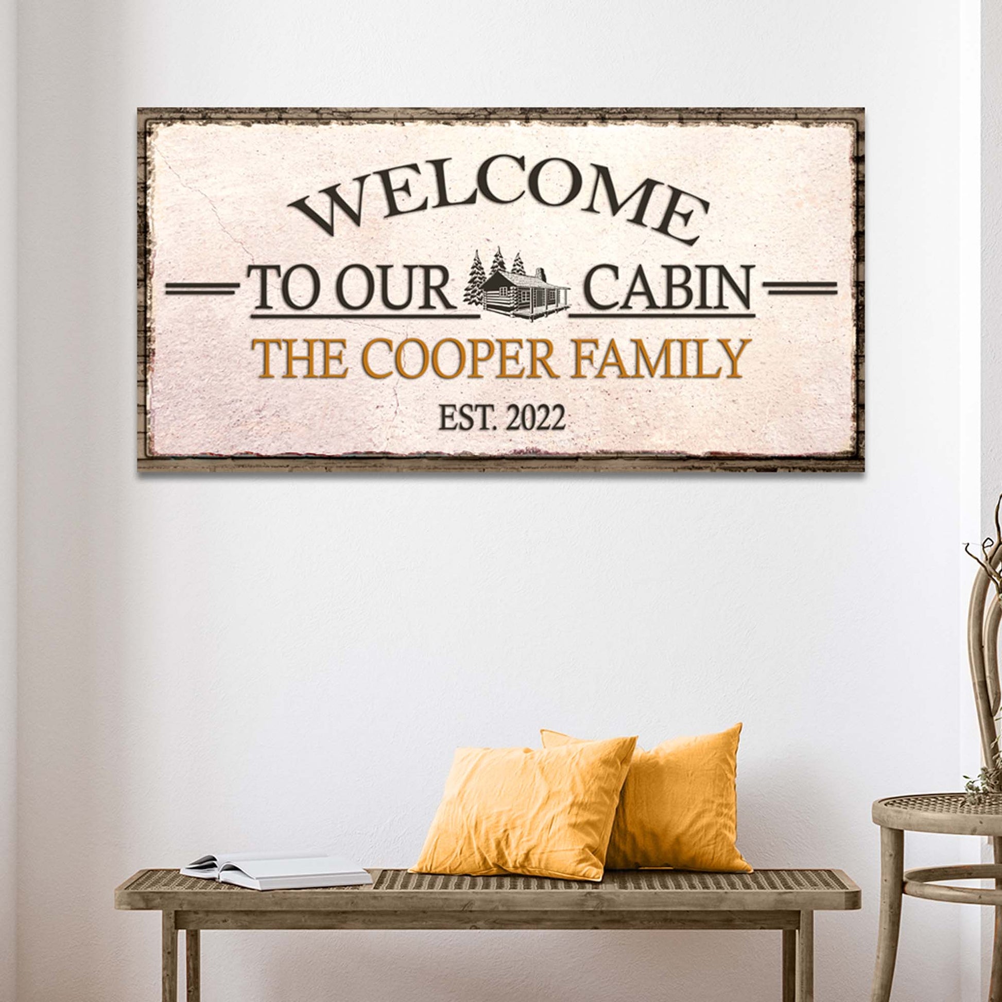 Welcome To Our Cabin Sign Style 1 - Image by Tailored Canvases