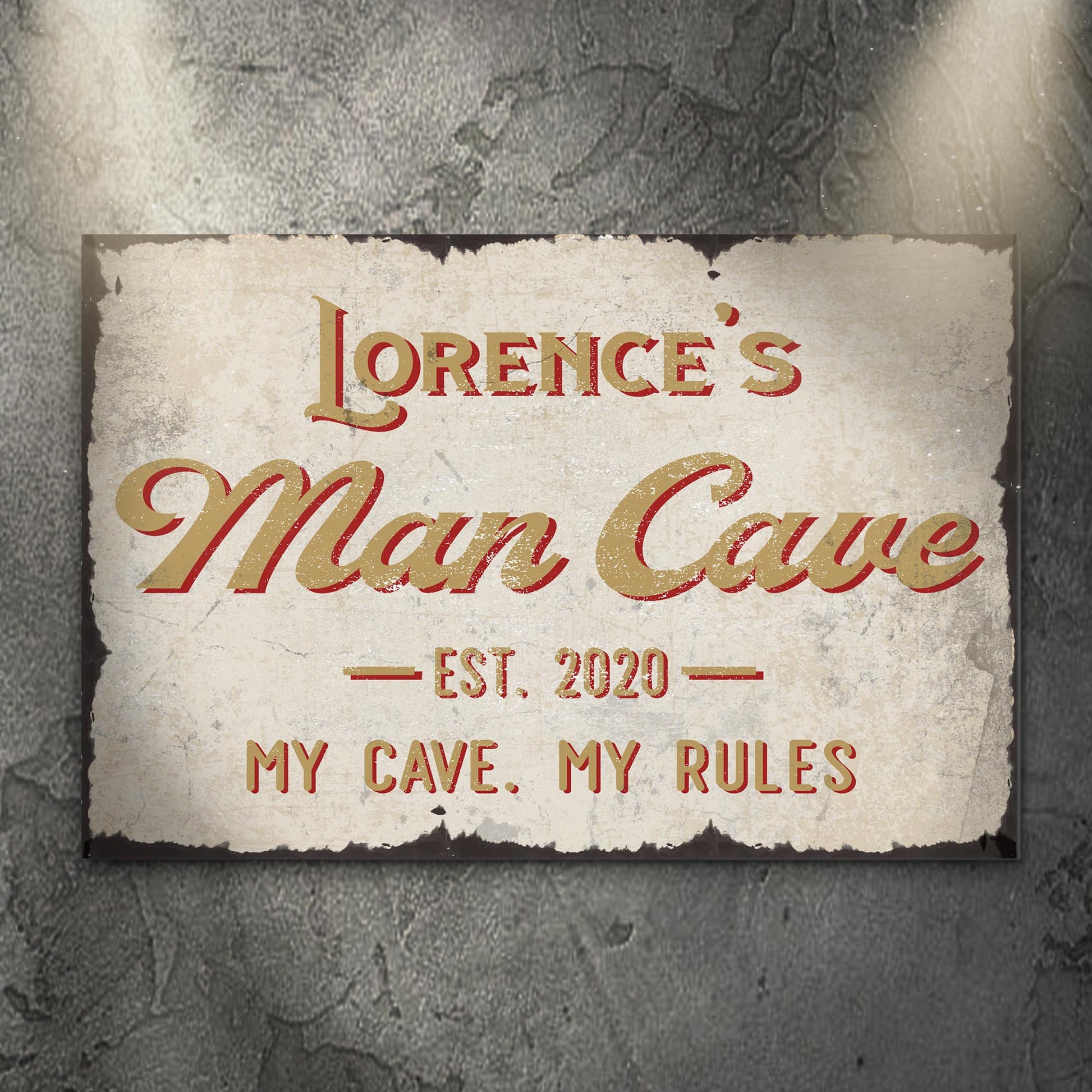 My Cave My Rules Man Cave Sign - Image by Tailored Canvases