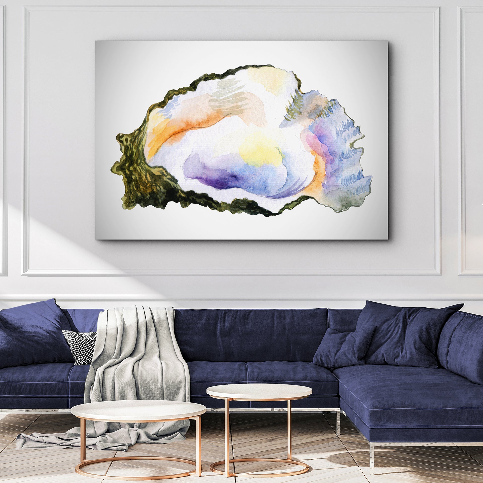 Oyster Watercolor Canvas Wall Art - Image by Tailored Canvases