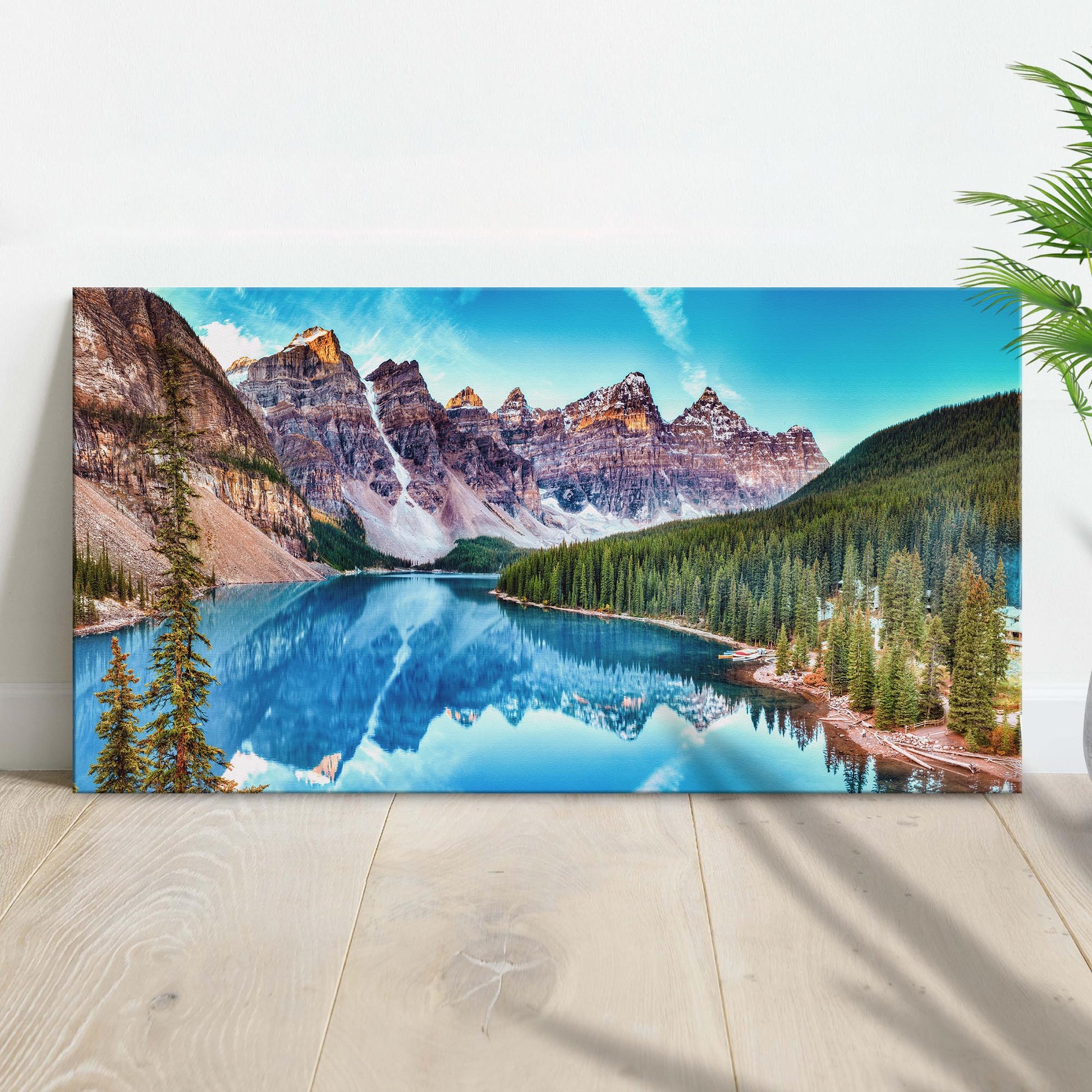Moraine Lake In Banff National Park Canvas Wall Art - Image by Tailored Canvases