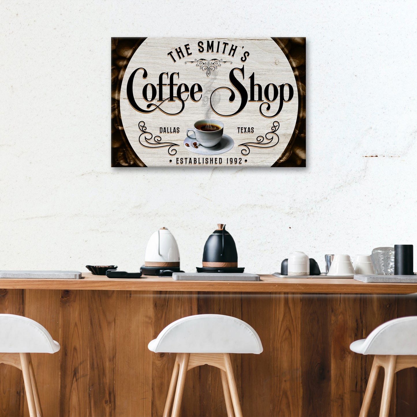 Custom Coffee Shop Sign VI | Customizable Canvas - Image by Tailored Canvases