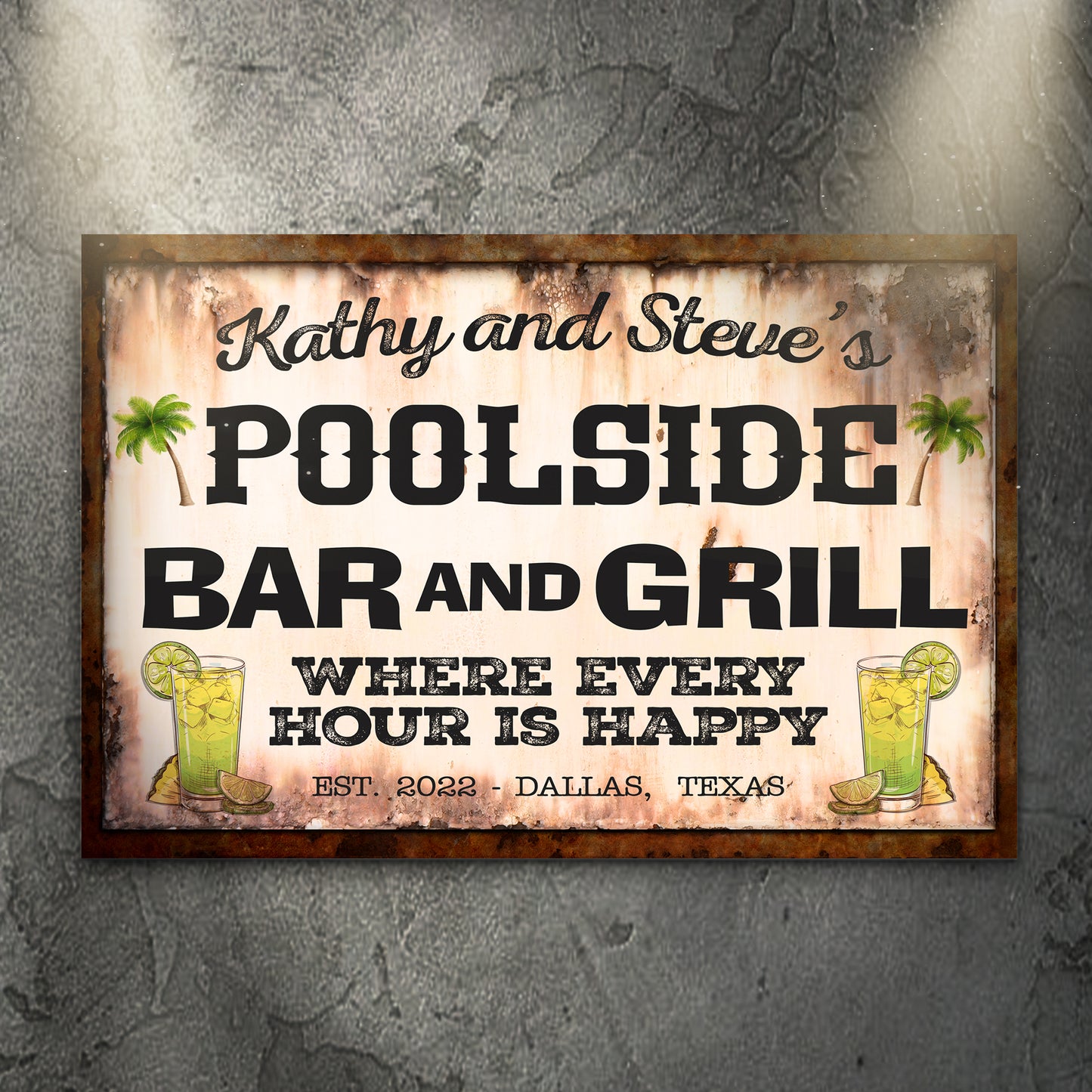 Poolside Bar And Grill Sign III - Image by Tailored Canvases